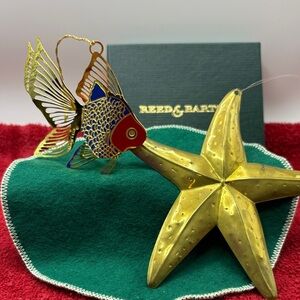 Reed & Barton Fish Ornament and Dept 56 Brass Starfish